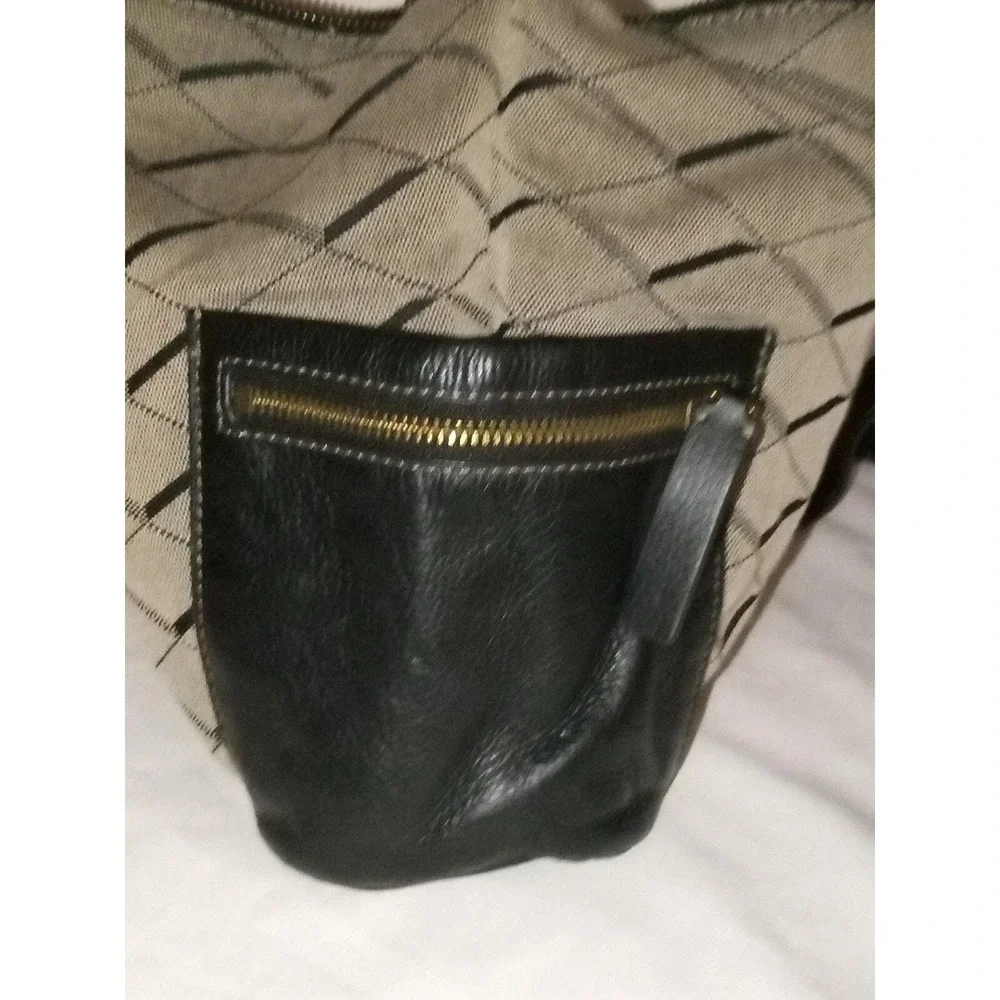 Fossil Black/Grey Fabric/Leather Hobo Shoulder Bag‎ Issue No 1954